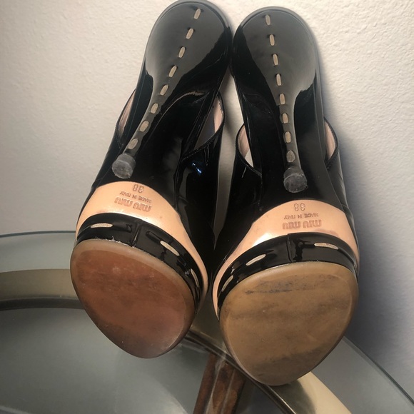 Miu Miu SZ 38 Stunning Heels Black Slingback - Picture 6 of 8